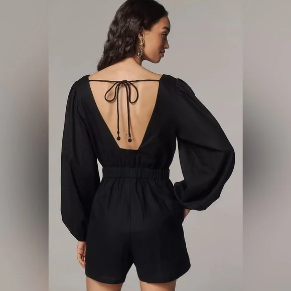 Farm Rio x Anthropologie Embroidered Long-Sleeve Romper Farm Rio x Anthropologie Embroidered Long-Sleeve Romper